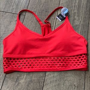 Red sports bra